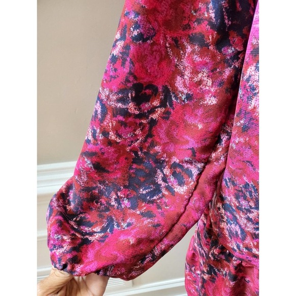 Time And Tru Women Multicolor Polyester V-Neck Long Sleeve Casual Top Blouse 22 - Picture 4 of 12